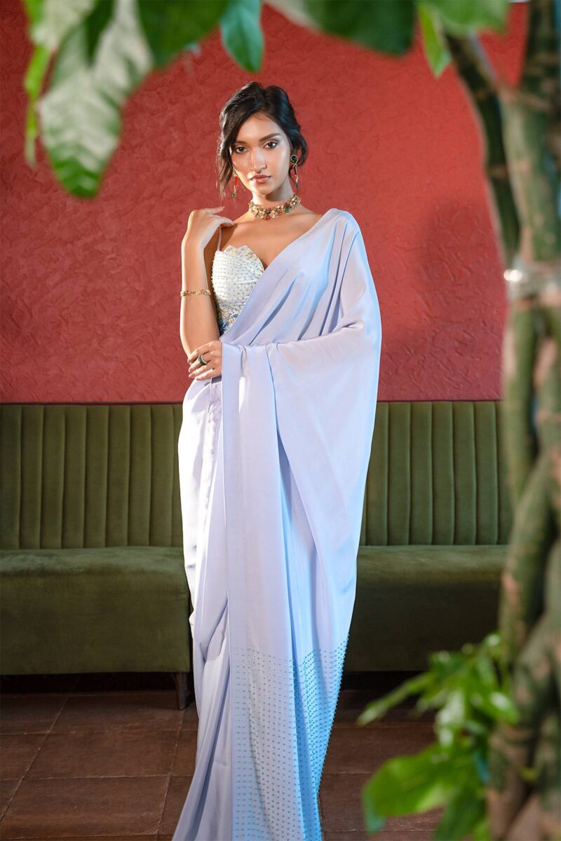 BLUE EMBELLISHED SAREE